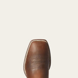 Top side view of the toe on the Men's Distressed Brown Dash Western Boots.