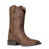 Ariat Men's Sport Outdoor Deer Skull Distressed Brown Cowboy Boots medial view