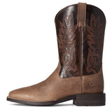 Brown Square Toe Boot on White Background