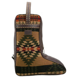Side view of Justin Brown Aztec Print Boot Bag