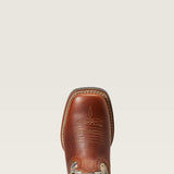 Ariat Kid's Spiced Cider Koel VentTEK Square Toe Western Boots with Leopard Print Tops toe view