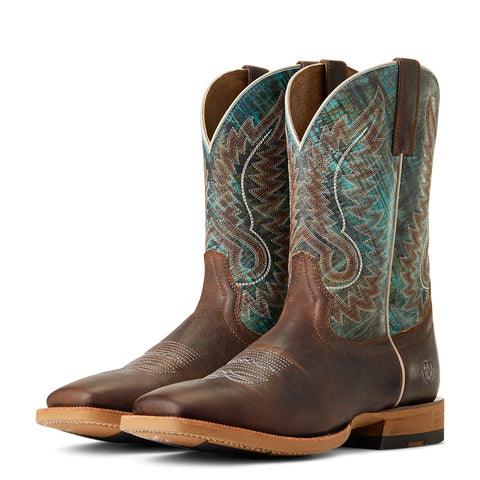 Ariat® Men's Cow Camp Better Brown & Cool Blue Western Boots