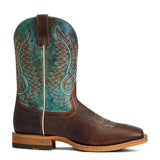 Ariat® Men's Cow Camp Better Brown & Cool Blue Western Boots side view
