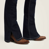 Denim Danna Bootcut Arrow Stretch Split Hem Dark Wash Jeans-hem view
