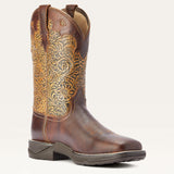 Ariat Clay and Brown Floral Square Toe Boots