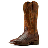 Dark Amber Square Toe Boot on White Background