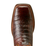 Dark Amber Square Toe Boot on White Background- Toe