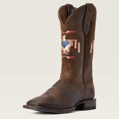 Front and side view of Men's Circuit Thunderbird Chimayo Western Boots. 