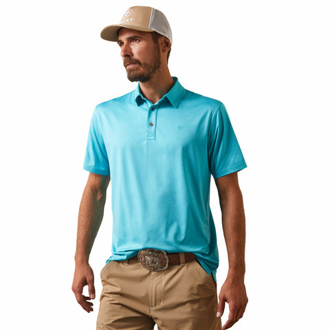 Ariat Men's Peacock Blue Charger 2.0 Fitted Polo