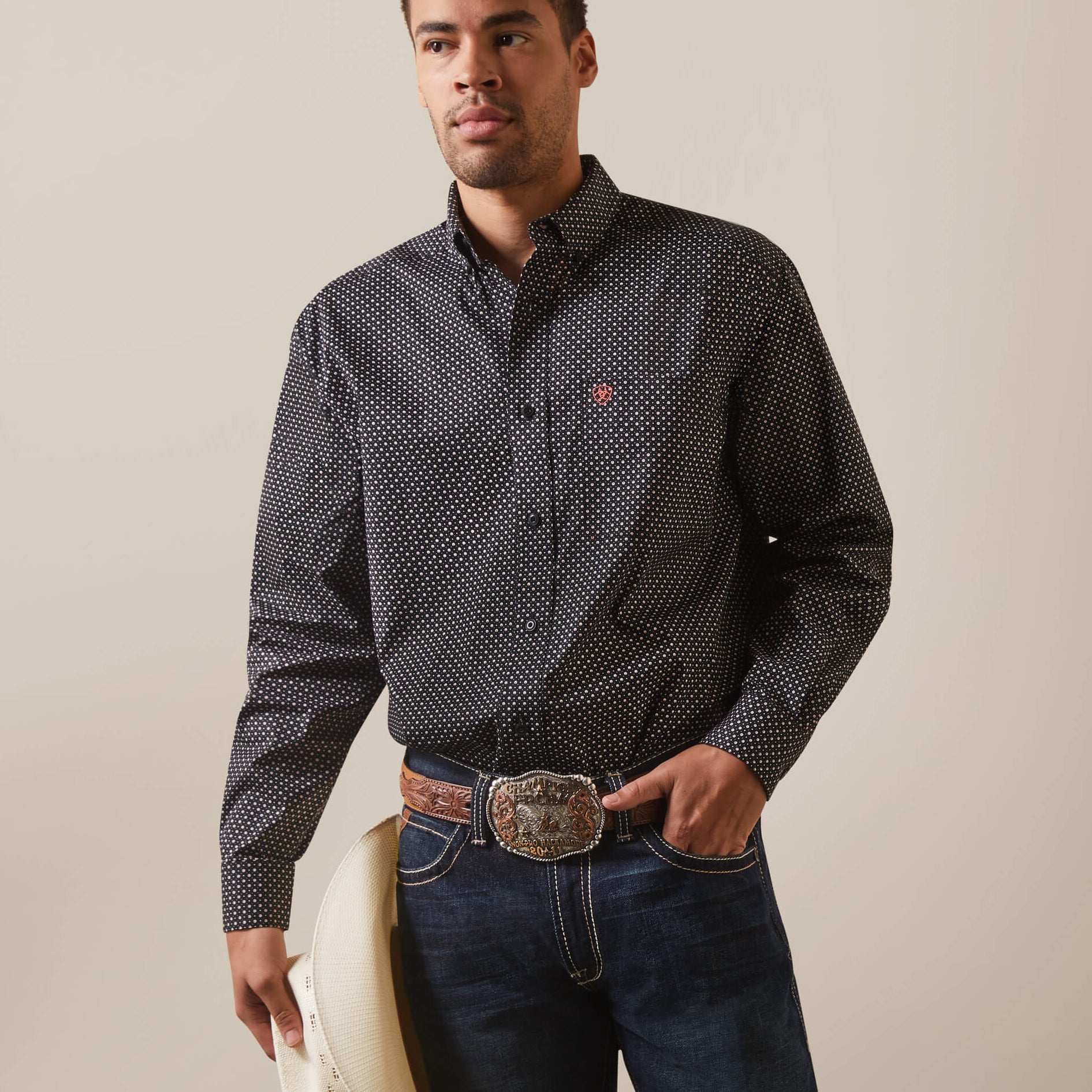 ariat dress shirts Team Pace Classic Fit Button Down Shirt Jack's Western and Outdoor Wear confident look for rodeos Ariat Men's Dover Classic Fit