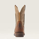 Back side view of Ariat Men's Brown Bomber Rambler Square Toe Boots.
