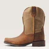 Full side view of Ariat Men's Brown Bomber Rambler Square Toe Boots.