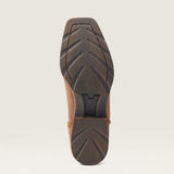 Bottom side view of Ariat Men's Brown Bomber Rambler Square Toe Boots.