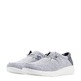 Grey and White Casual Shoe with grey laces