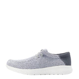 side view of grey and white casual shoe