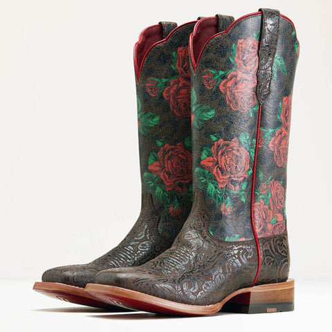 Ariat Women's Chocolate Floral Embossed Boots