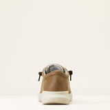 Ariat Men's Hilo Brown Bomber Slip On Shoes With White Soles heel view