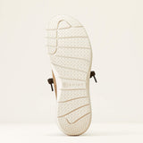 Ariat Men's Hilo Brown Bomber Slip On Shoes With White Soles sole view