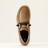 Ariat Men's Hilo Brown Bomber Slip On Shoes With White Soles toe view