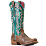 Ariat Ladies Derby Monroe Shore Tan-Turquoise Nights Boot medial view