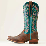 Ariat Ladies Derby Monroe Shore Tan-Turquoise Nights Boot side view