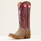 Front and side view of Ariat Women's Smoky Roughout Futurity Boon Cutter Toe Boots.