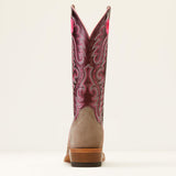 Back side view of the Ariat Women's Smoky Roughout Futurity Boon Cutter Toe Boots.