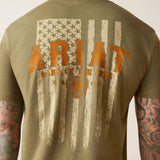 Ariat Men's Military Heather Logo Flag T-Shirt