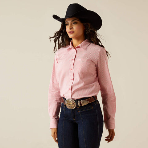 Women's Ariat Pink Striped Long Sleeve Button Down