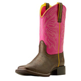 Angle View of Fuchsia boot 