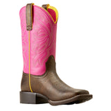Single angle view of Fushia Pink Tooled Boot