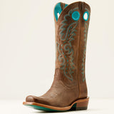 Ariat Women's Pecan Brown and Turquoise Stitch Futurity Boots