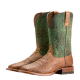 Dark Tan Brown Boots with Forest Green Shaft 