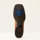 Ariat Ladies Cattle Caite Blue & Roasted Peanut Stretch Fit Square Toe Boots sole view