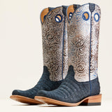 Ariat Women`s Navy Sueded Caiman Belly Futurity Boon Cowgirl Boot