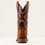 Back side view of the Ariat Women's Tooled Acorn & Maroon VenTEK Square Toe Boots.