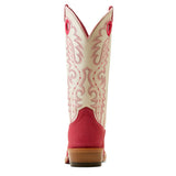 Ariat Women's Frontier Boon Deep Azalea Cutter Toe Western Boots heel view