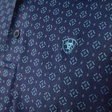 Ariat Men's Navy Geo Print 360 Airflow Polo