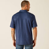 Ariat Men's Navy Geo Print 360 Airflow Polo