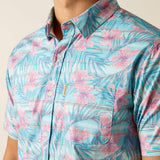 Ariat Men's Monroe Blue Hawaiian Short Sleeve