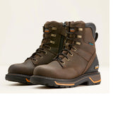 Ariat Men's Big Rig 8" Waterproof Lace Up Work Boot - Iron Coffee color