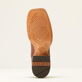 Bottom side view of Ariat Women's Surf Blue Frontier Tilly Wide Square Toe Boots.
