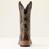 Ariat men’s back view Western boot in stone black with classic cowboy styling.