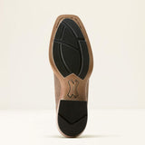 Bottom of Ariat stone black Western boot showing durable outsole and heel.