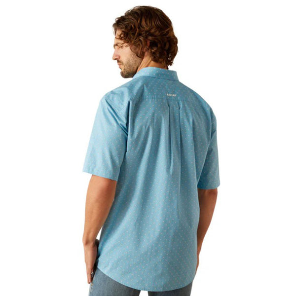 Ariat Classic Fit Turquoise Print Short Sleeve Button Up