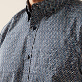 Ariat Men's Colson Navy Classic Fit Button Down Shirt Collar View