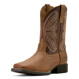 Ariat Kids Boots - Ruidoso - Pearl / Chocolate Brown front view