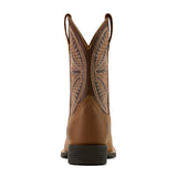 Ariat Kids Boots - Ruidoso - Pearl / Chocolate Brown heel view