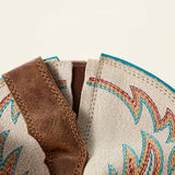 Ariat Ladies Round Up Embroidered Sandstorm White Western Boot hidden stretchfit view