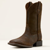Men's Sport Rambler Suede Cowboy Boot in Aged Dark Brown Color front view
